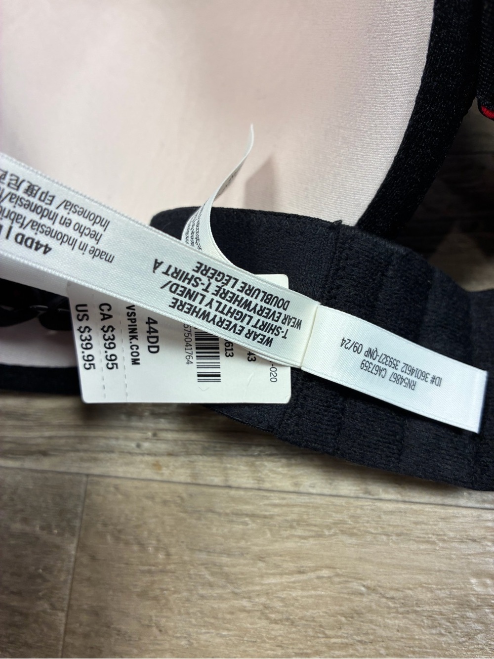 Victoria Secret PINK Wear Everywhere Lightly Lined T Shirt Cherry Print Bra - Picture 12 of 13